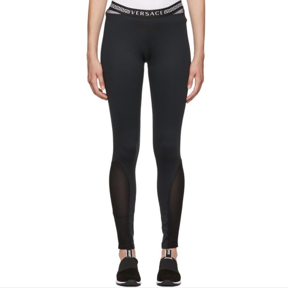Versace Pants - Versace Mesh Logo Leggings